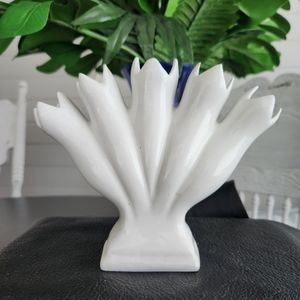 Vintage Portuguese White Tulip Vase